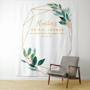 Eucalyptus Bridal Shower Backdrop, Photo Prop Tapestry