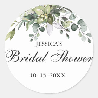 Eucalyptus Bridal Shower  Classic Round Sticker