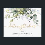 Eucalyptus Bridal Shower Date Night Idea Card<br><div class="desc">For further customisation,  please click the "customise further" link and use our design tool to modify this template. 
If you need help or matching items,  please contact me.</div>