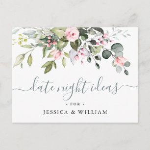 Eucalyptus Bridal Shower Date Night Idea Card