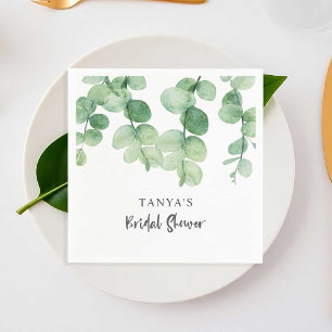 Eucalyptus Bridal Shower Elegant Custom Napkin