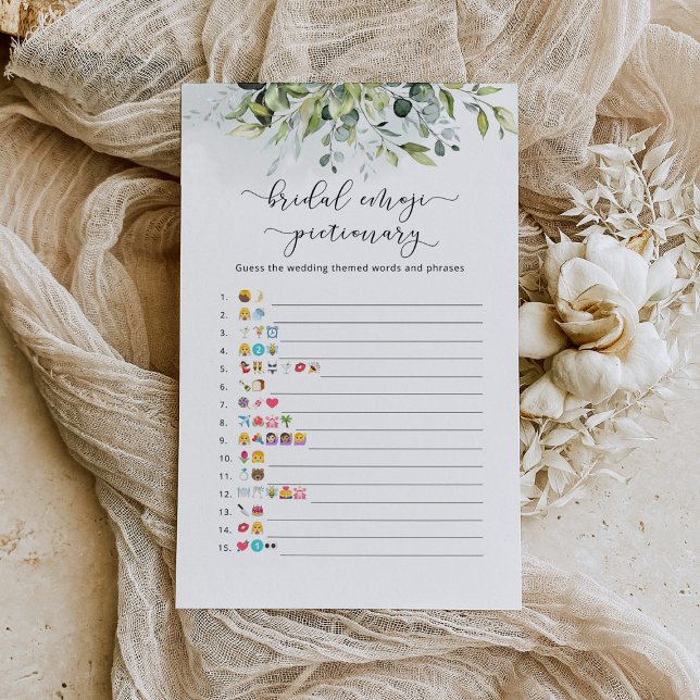 Eucalyptus bridal shower emoji pictionary game (Creator Uploaded)