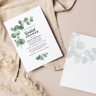 Eucalyptus Bridal Shower Greenery Succulent Card