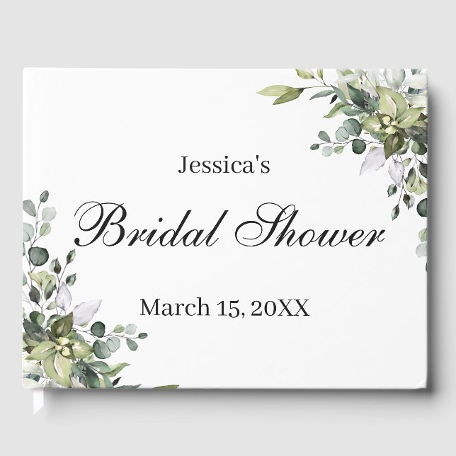 Eucalyptus Bridal Shower Guest Book (Front)