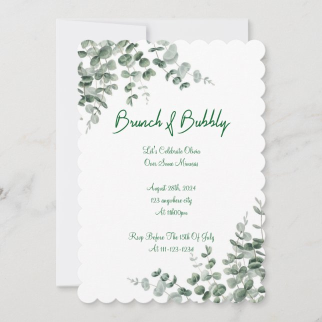 EUCALYPTUS BRIDAL SHOWER INVITATION (Front)