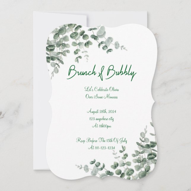EUCALYPTUS BRIDAL SHOWER INVITATION (Front)