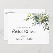 Eucalyptus Bridal Shower Invitation Postcard
