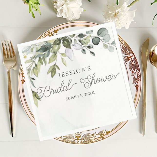 Eucalyptus Bridal Shower Napkins  (Creator Uploaded)