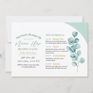 Eucalyptus Bridal Shower Party Leave Mint Invitation