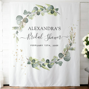 Eucalyptus Bridal Shower Photo Booth Backdrop Tapestry