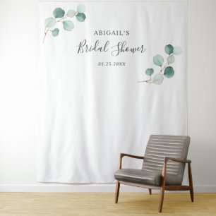Eucalyptus Bridal Shower Photo Booth Backdrop Tapestry