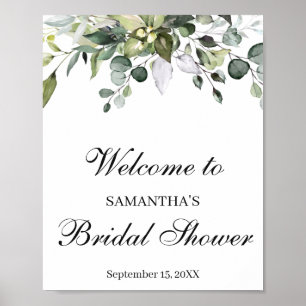 Eucalyptus Bridal Shower Welcome Poster Sign