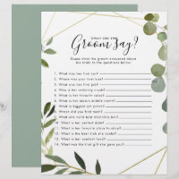 Eucalyptus Bridal Shower What did the Groom Say