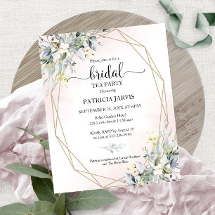 Eucalyptus Bridal Tea Party Budget Invitation