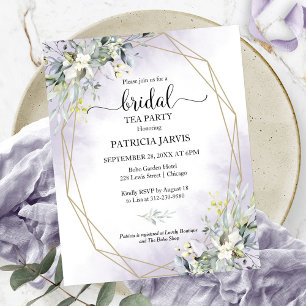 Eucalyptus Bridal Tea Party Budget Invitation