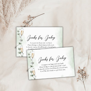 Eucalyptus Brunch Champagne Books For Baby Shower Enclosure Card