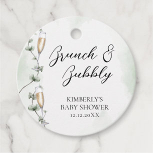 Eucalyptus Brunch Champagne Garden Baby Shower Favour Tags