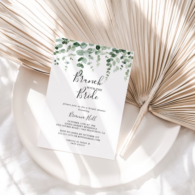 Eucalyptus Brunch with the Bride Shower  Invitation (Creator Uploaded)