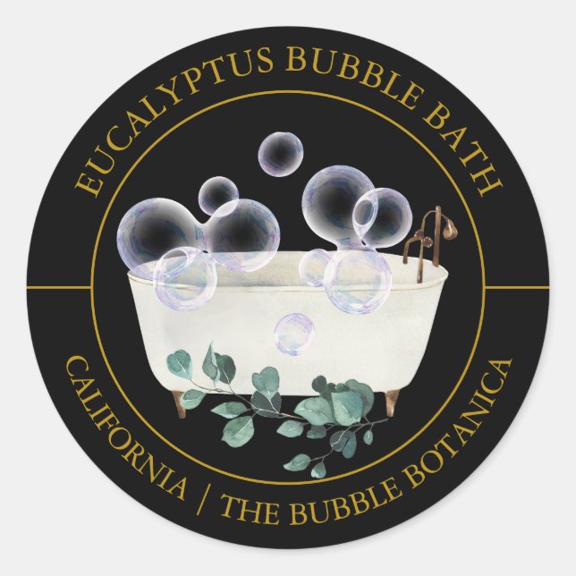 Eucalyptus Bubble Bath label (Front)