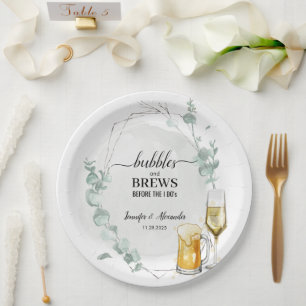 Eucalyptus Bubbles & Brews Paper Plate