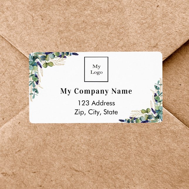 Eucalyptus business logo return address label (Creator Uploaded)