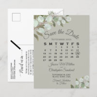Eucalyptus Calendar Sage Wedding Save the Date