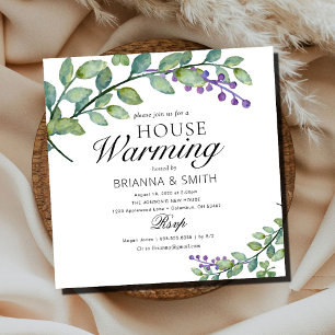 Eucalyptus Calligraphy Housewarming Invitation