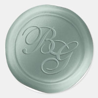 Eucalyptus Calligraphy Monogram Wax Seal Stickers