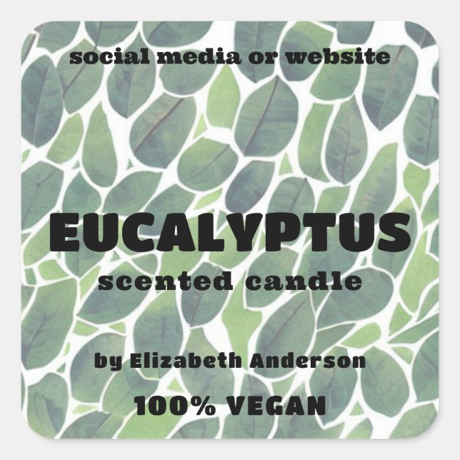 Eucalyptus Candle Square Sticker (Front)