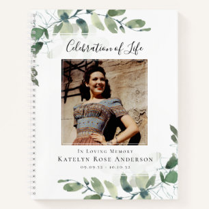 Eucalyptus Celebration of Life Funeral Guest Book