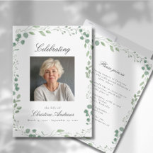 Eucalyptus Celebration of Life Funeral White