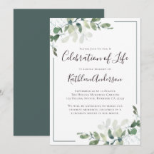 Eucalyptus Celebration of Life Invitation