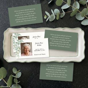 Eucalyptus Celebration of Life Photo Wallet Prayer Enclosure Card