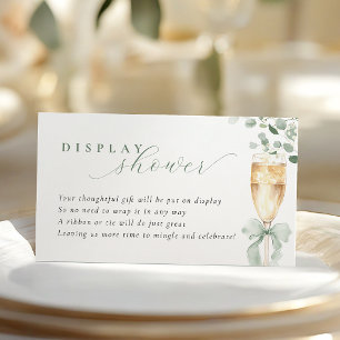 Eucalyptus Champagne Bridal Shower Display Card