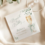 Eucalyptus Champagne Bridal Shower Napkin<br><div class="desc">Celebrate the bride-to-be with these elegant "Brunch & Bubbly" paper napkins,  perfect for a sophisticated bridal shower. Featuring a delicate watercolor illustration of a champagne flute adorned with a soft sage green bow,  surrounded by lush eucalyptus greenery.</div>
