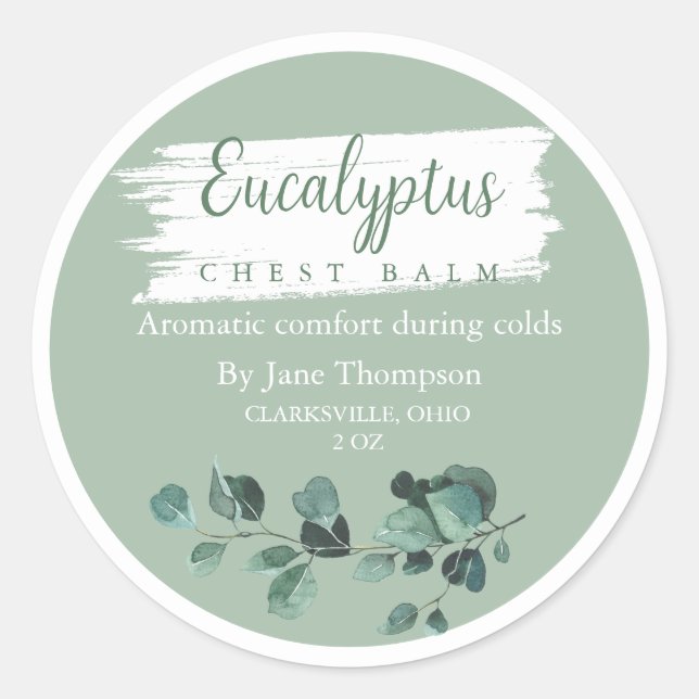 Eucalyptus Chest Rub / Balm Label (Front)