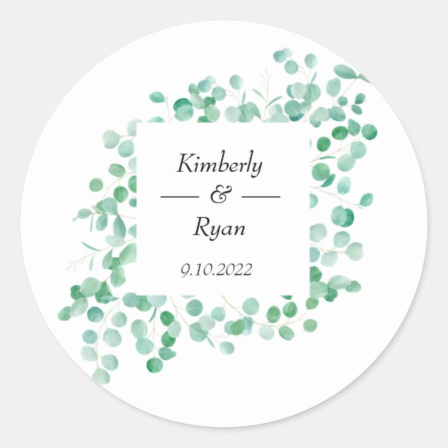 Eucalyptus  classic round sticker (Front)
