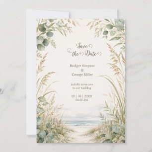 Eucalyptus Coastal cape cod destination Wedding Invitation