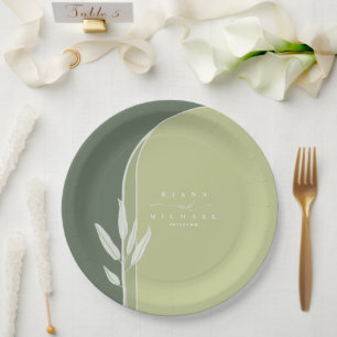 Eucalyptus Colour Tones Wedding Green ID901 Paper Plate