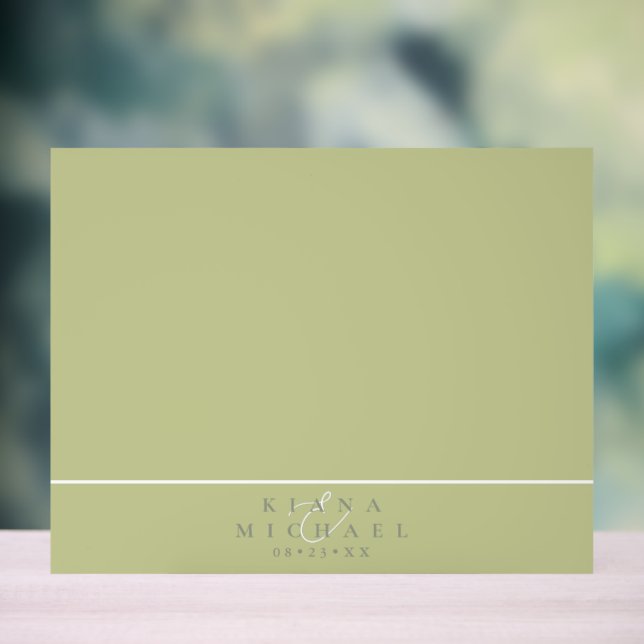 Eucalyptus Colour Tones Wedding Photo Green ID901 Acrylic Sign (Neutral)