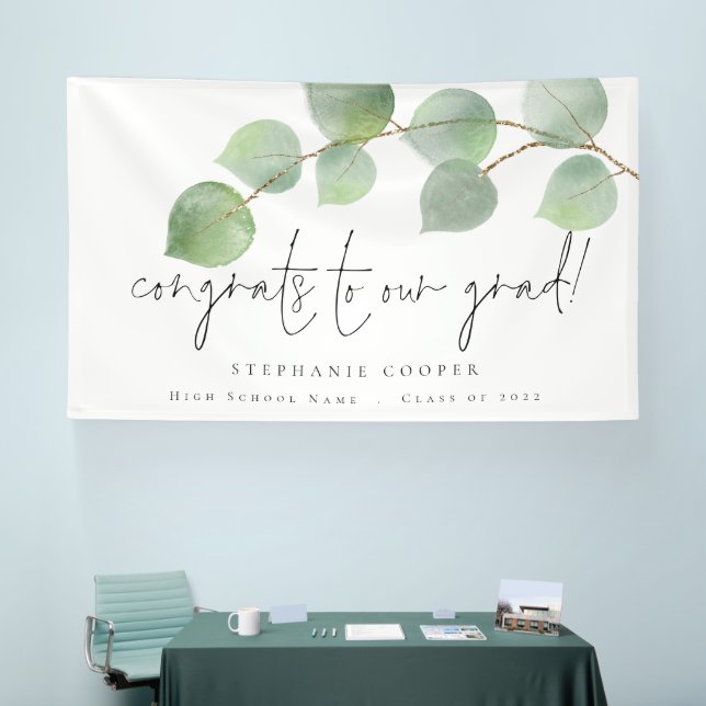 Eucalyptus Congrats to Grad 2024 Graduation Banner (Tradeshow)