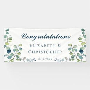 Eucalyptus Congratulations Wedding Reception Banner