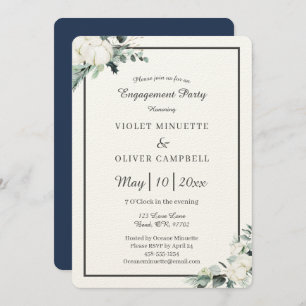 Eucalyptus Cotton   Felt Ecru v2 Engagement Party Invitation