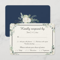 Eucalyptus Cotton | Felt Ecru Wedding RSVP Card
