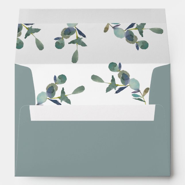 Eucalyptus Crest | Wedding Envelope (Back (Bottom))