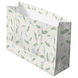 Eucalyptus & Dandelions Botanical Pattern Large Gift Bag