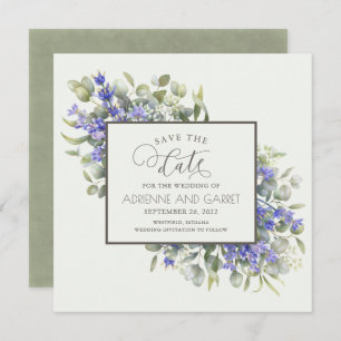 Eucalyptus & Delicate Lavender Wedding Save The Date