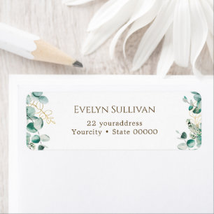 Eucalyptus design return address label
