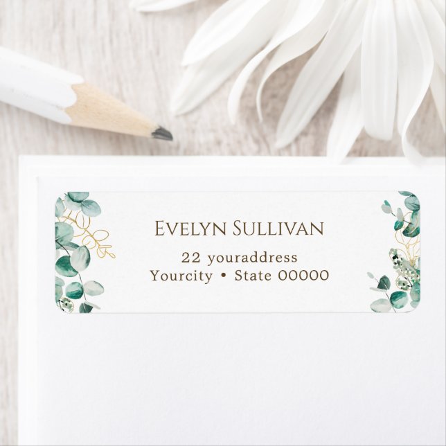 Eucalyptus design return address label (Insitu)