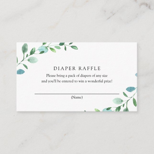 Eucalyptus Diaper Raffle Card (Front)